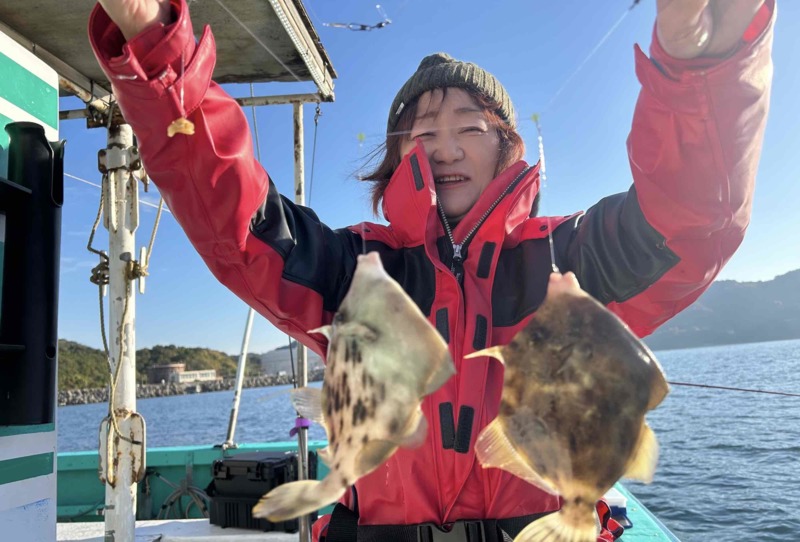 和歌山沖の船釣りでカワハギ釣果