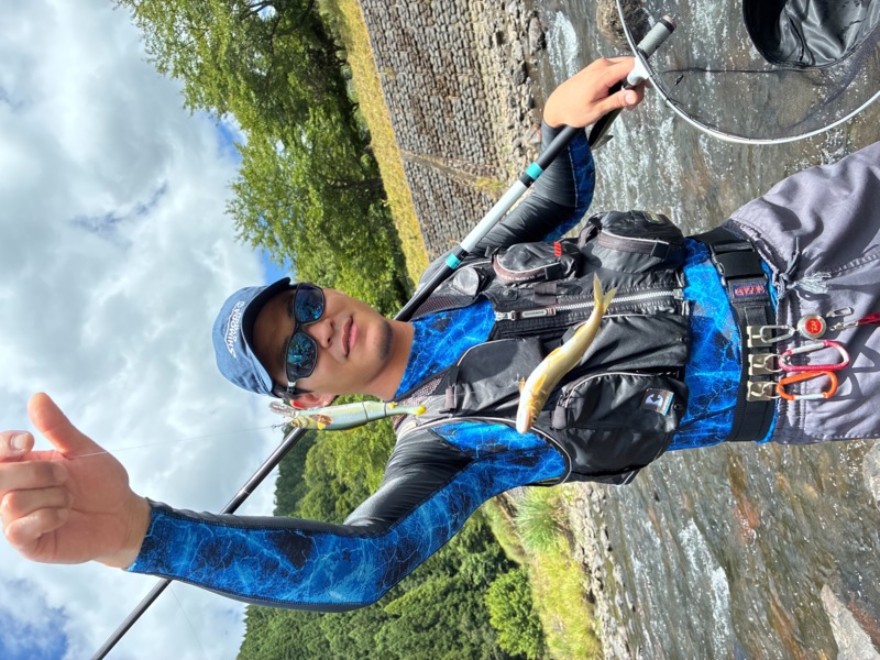 福井県南川で2釣法による鮎釣り満喫