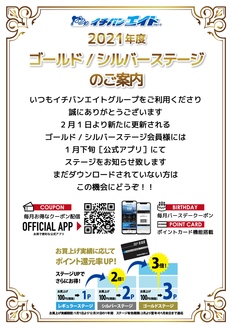 2021年度ゴールド/シルバーステージのご案内