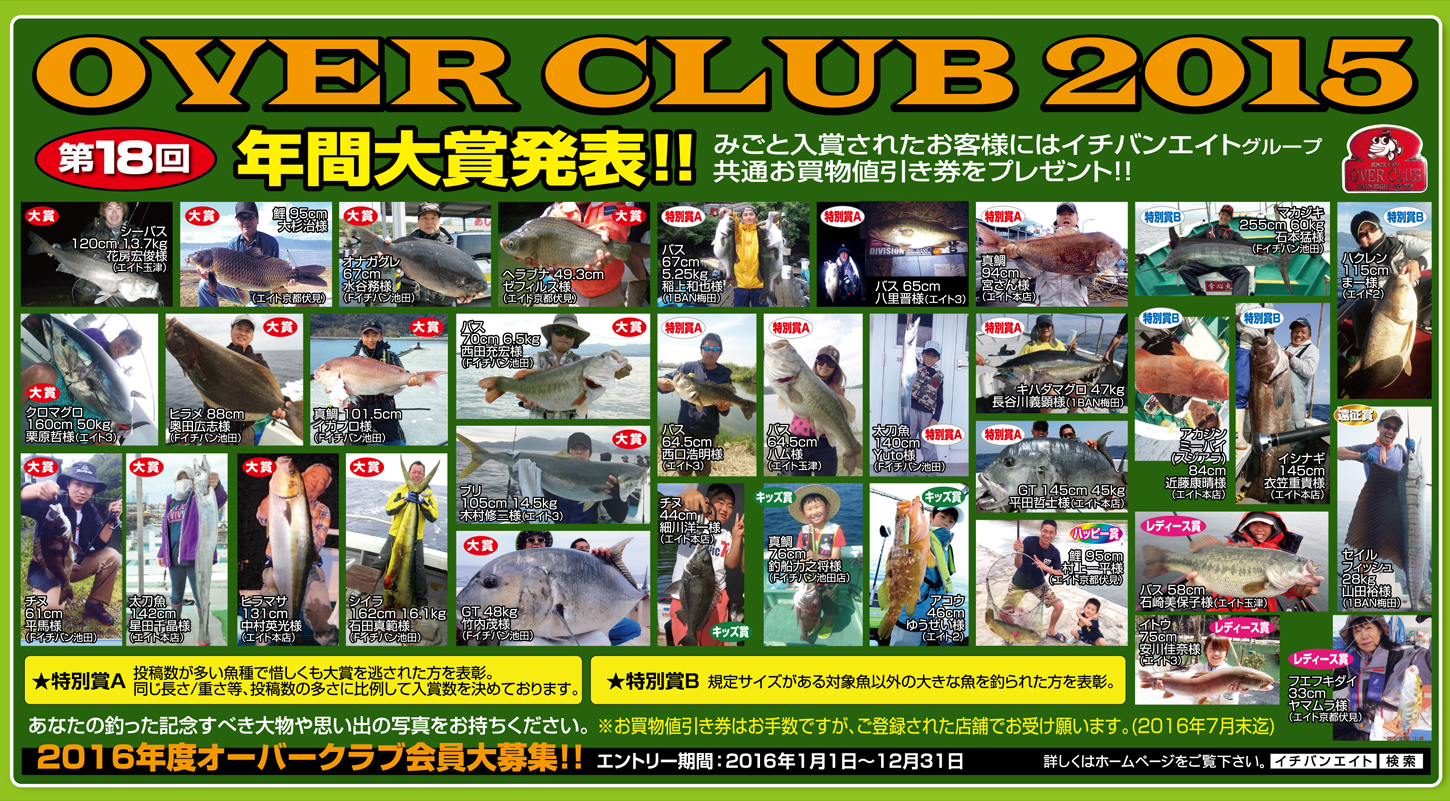 第18回オーバークラブ 2015 年間大賞発表！